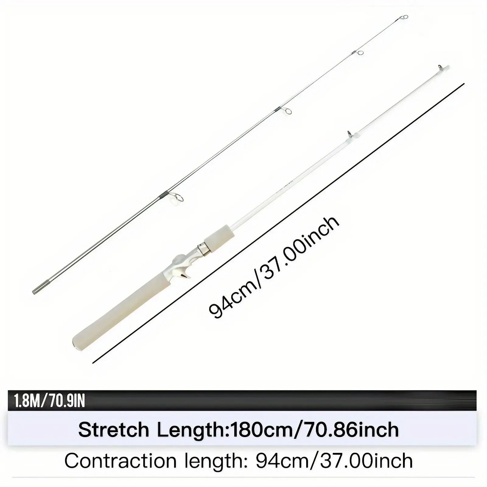 Fiberglass Fishing Rod – 180cm White