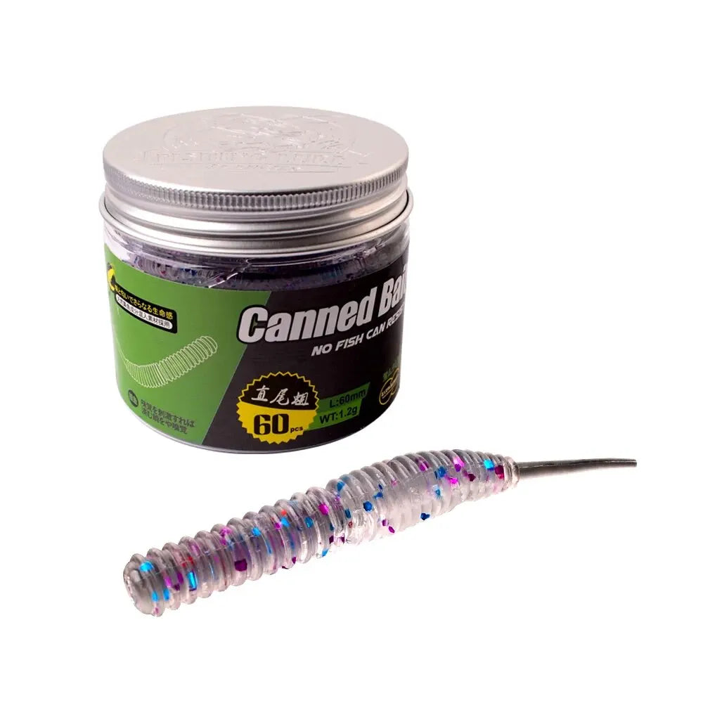 Mini Soft Worm Shrimp Lure Set – 60pcs