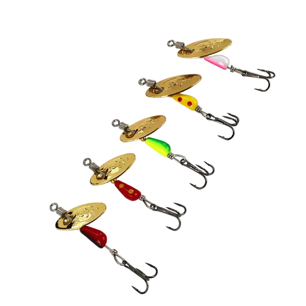 Metal Spinner Spoon Lures – 5pcs