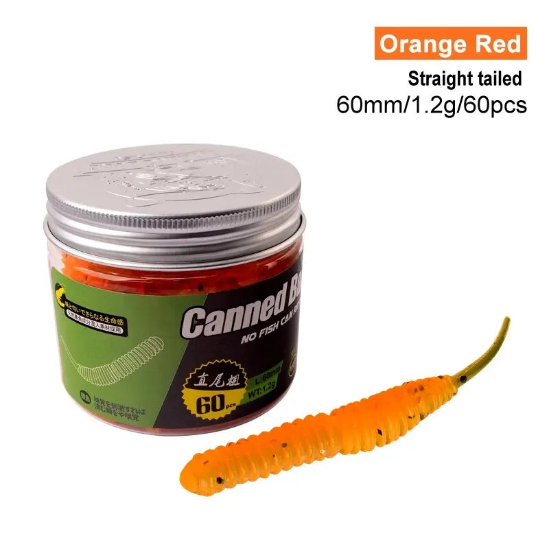 Mini Soft Worm Shrimp Lure Set – 60pcs