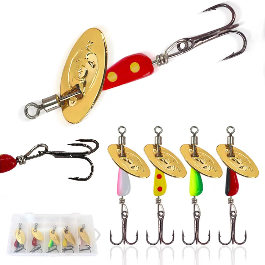 Metal Spinner Spoon Lures – 5pcs