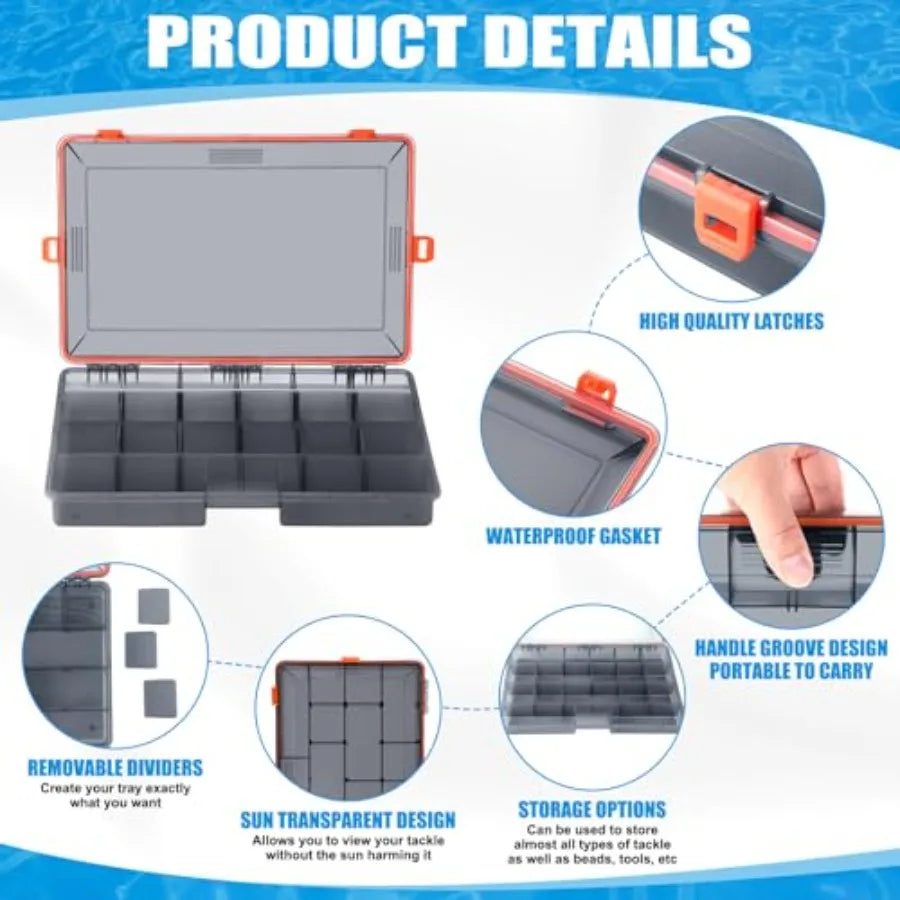 6-Pack Waterproof Tackle Boxes Set