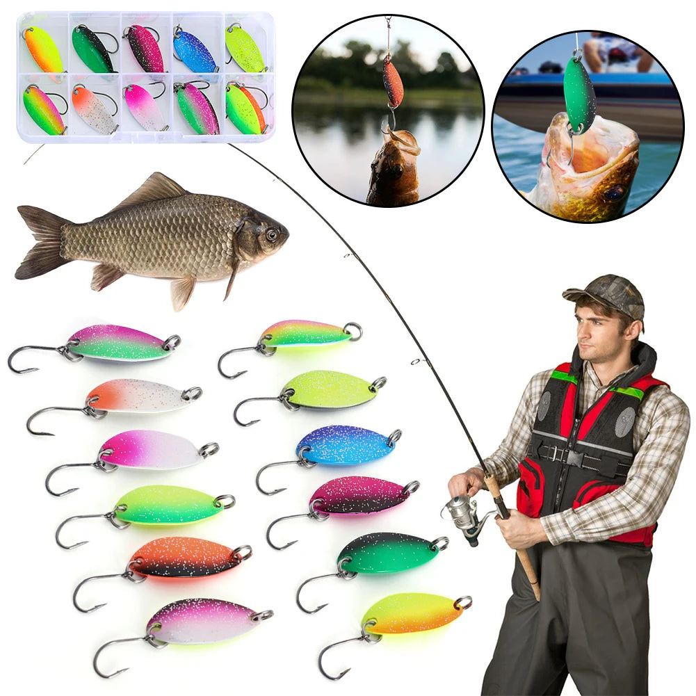 Realistic Trout Spinner Lure Set – 12pcs