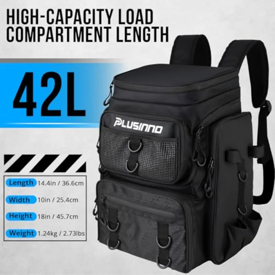 42L Fishing Backpack Tackle Bag