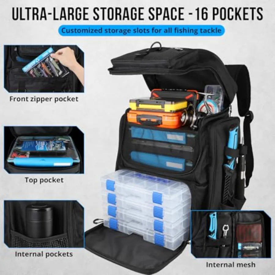42L Fishing Backpack Tackle Bag