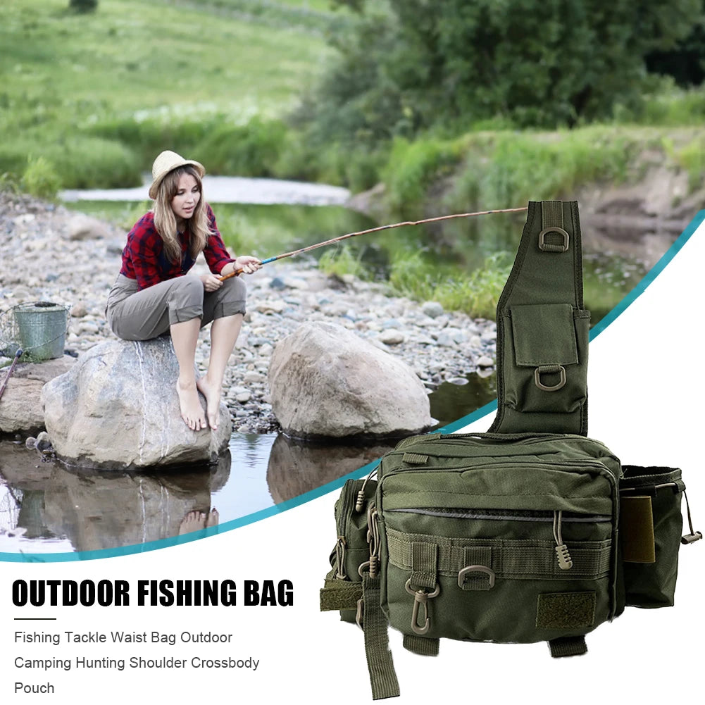 Multi-Pocket Fishing Shoulder Tackle Bag