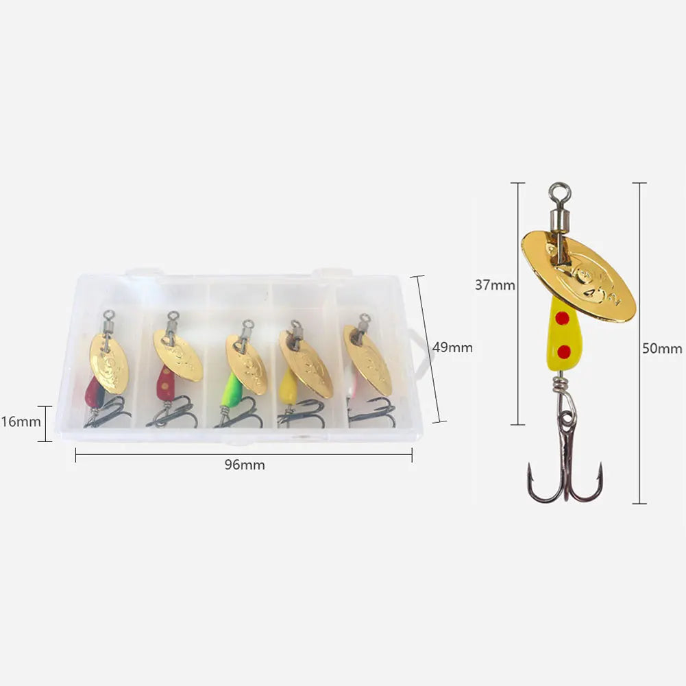 Metal Spinner Spoon Lures – 5pcs