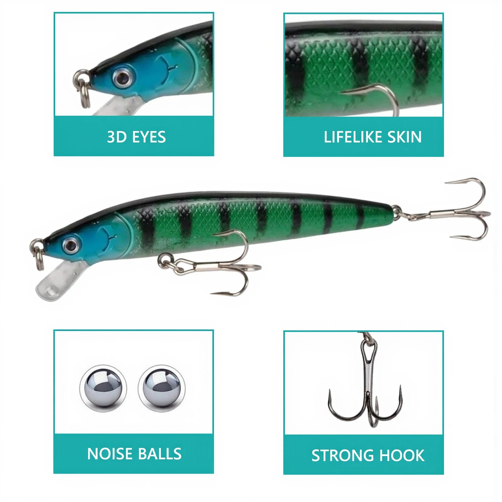 Long Tail Minnow Lure Set – 10pcs