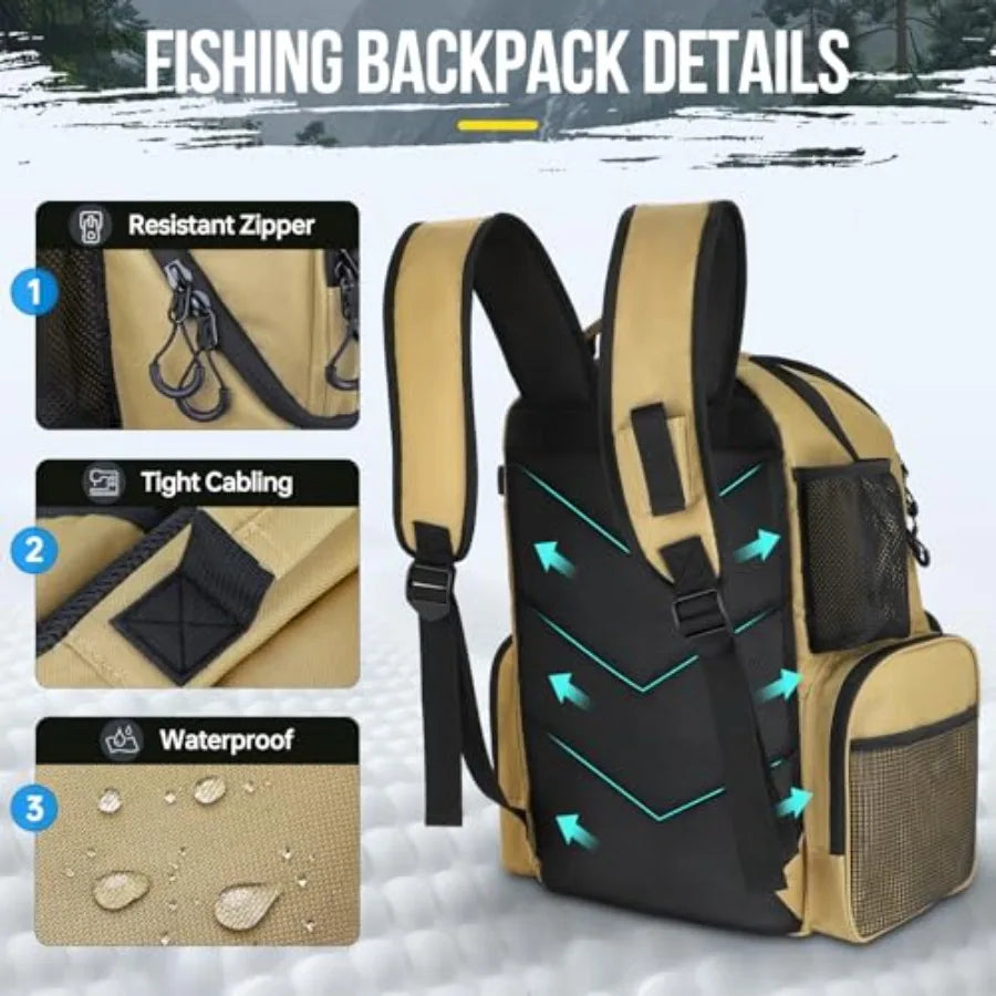 45L Fishing Backpack with Rod Holders