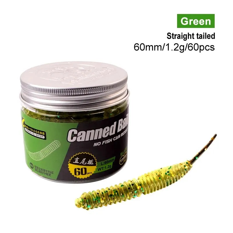 Mini Soft Worm Shrimp Lure Set – 60pcs