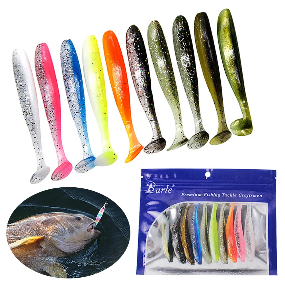 T-Tail Paddle Soft Baits – 10pcs