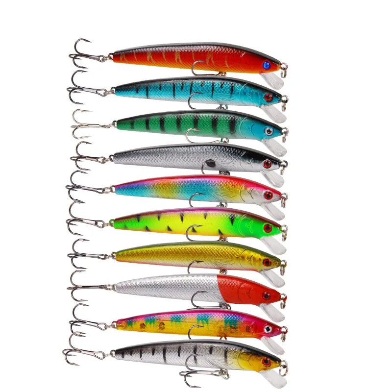 Long Tail Minnow Lure Set – 10pcs