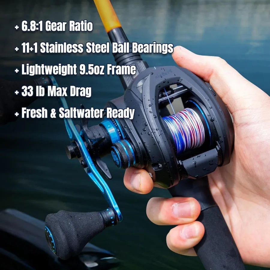 ProSpin Aluminum Baitcaster – 6.8:1