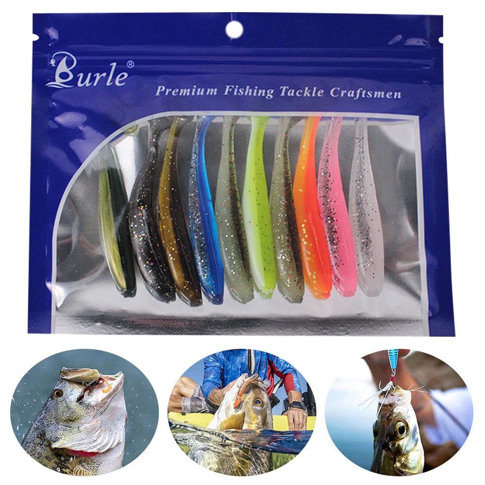 T-Tail Paddle Soft Baits – 10pcs