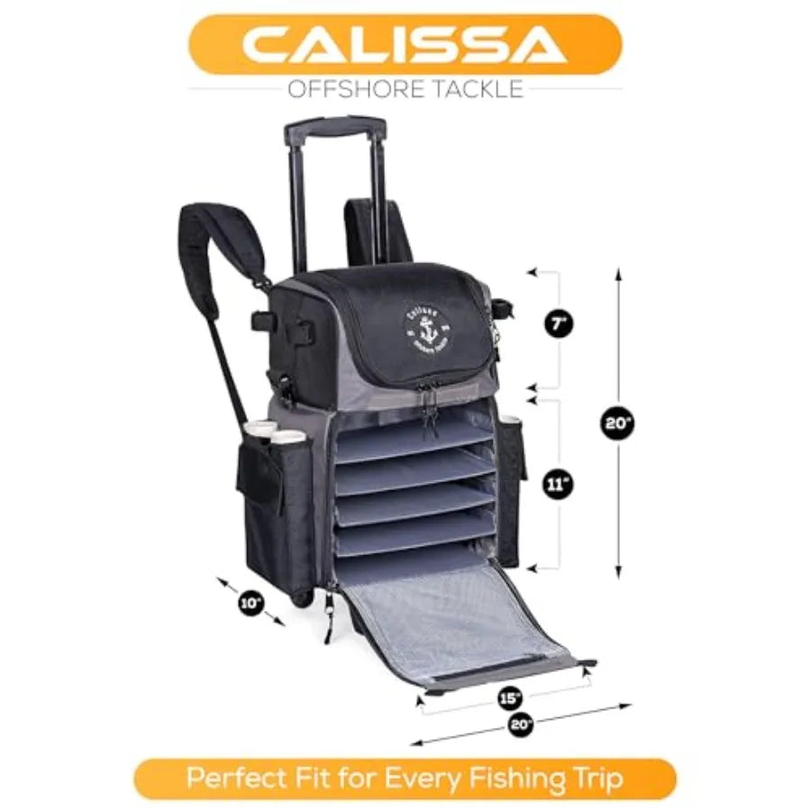 Rolling Fishing Tackle Backpack