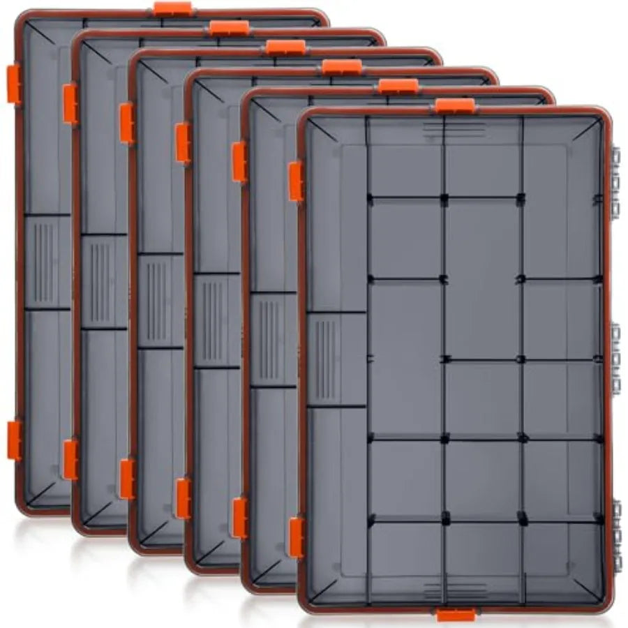 6-Pack Waterproof Tackle Boxes Set